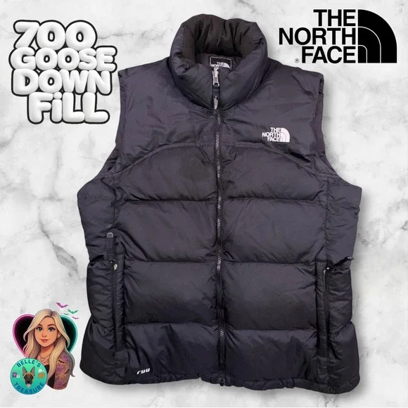 The North Face 1996 Retro Nuptse 700 Fill Down Vest Women's Large Black Puffer - Picture 1 of 14